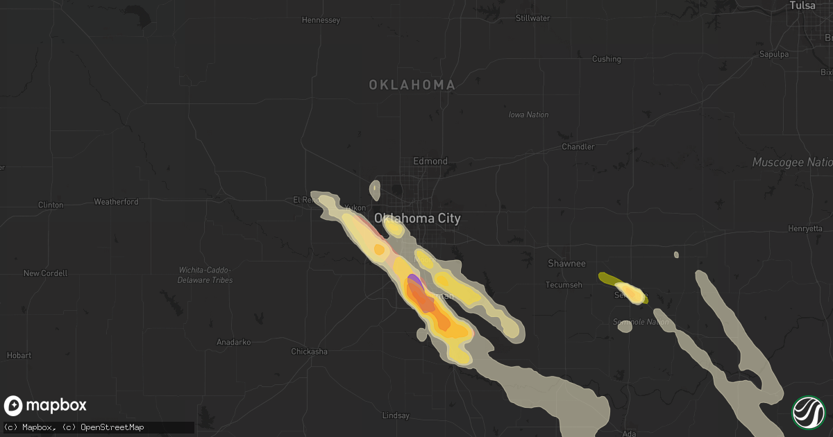 Hail map in Oklahoma City, OK on March 30, 2013