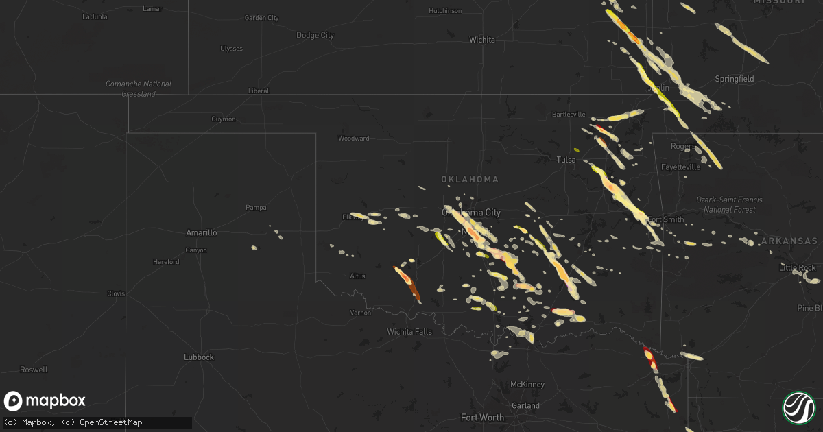 Hail map in Oklahoma on March 30, 2013