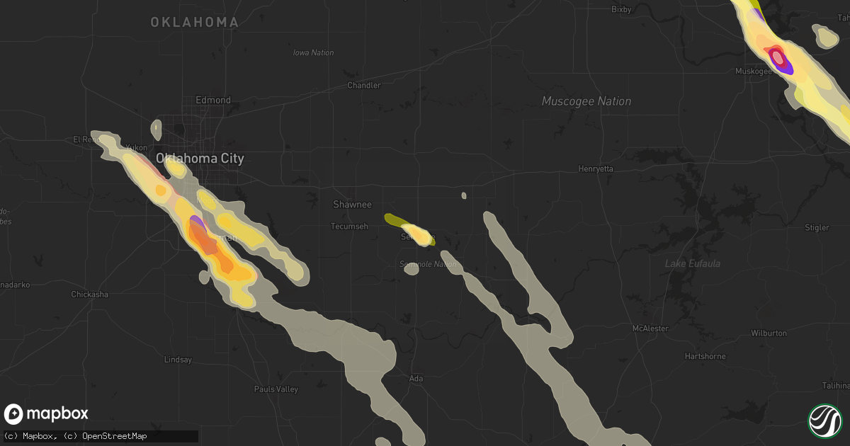 Hail map in Seminole, OK on March 30, 2013