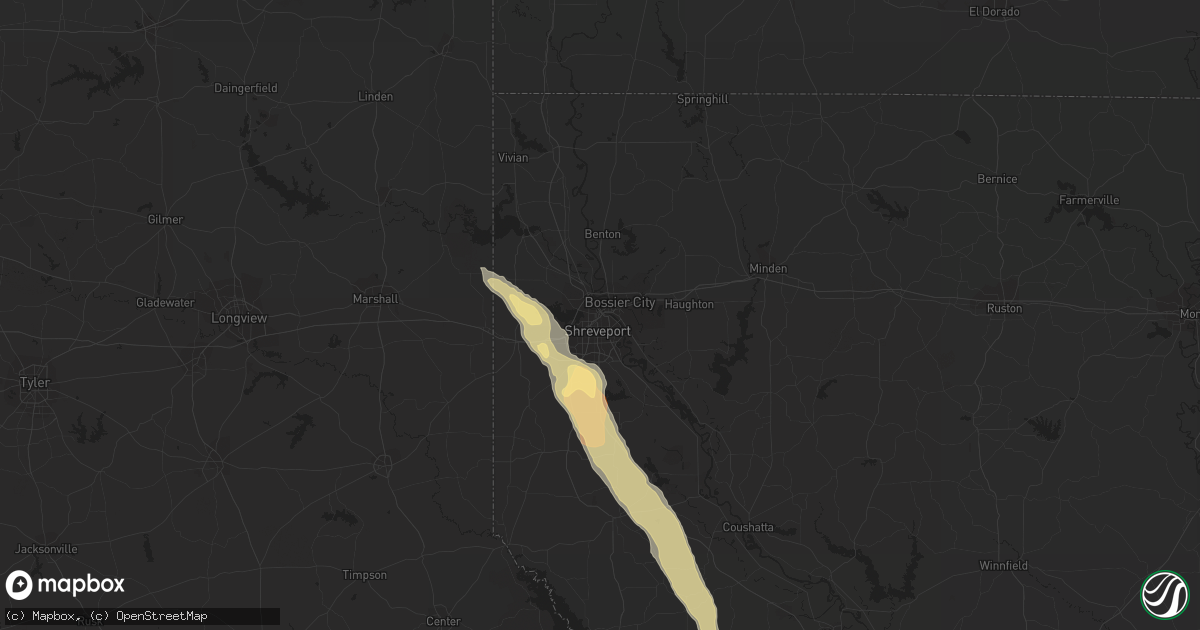 Hail map in Shreveport, LA on March 30, 2013