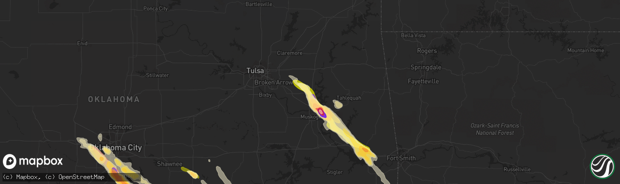 Hail map in Wagoner, OK on March 30, 2013