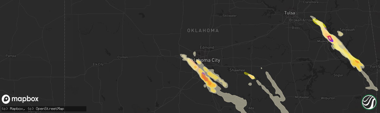 Hail map in Yukon, OK on March 30, 2013