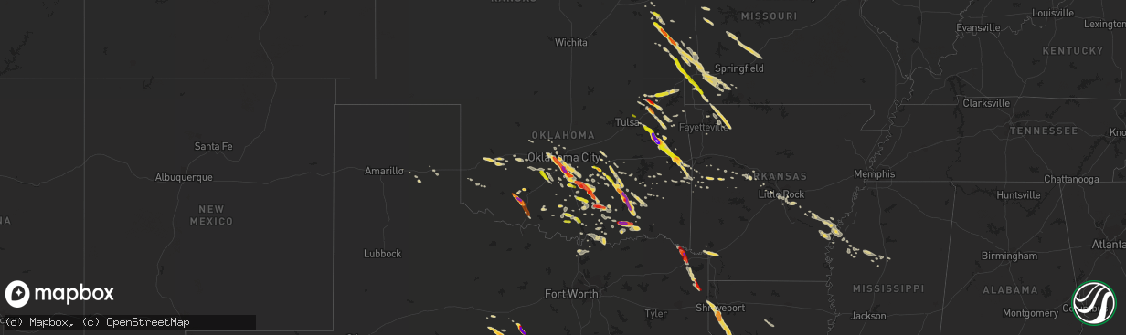 Hail map on March 30, 2013