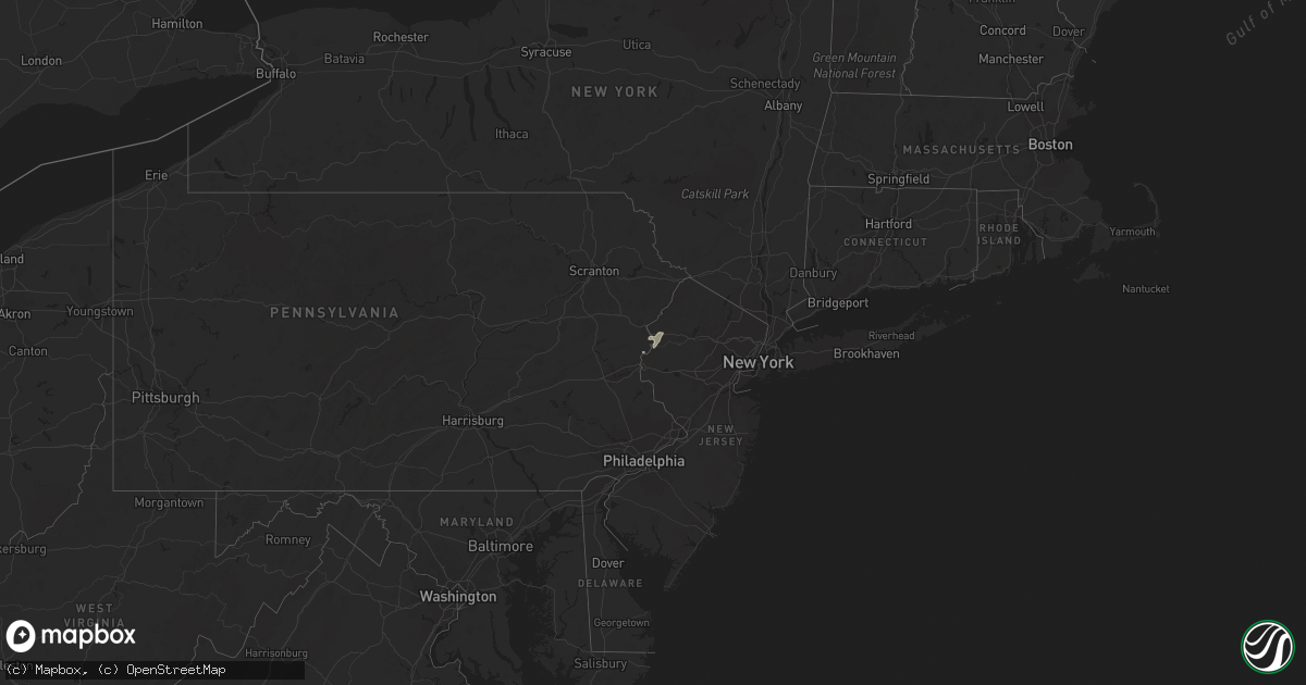 Hail map in New Jersey on March 30, 2014