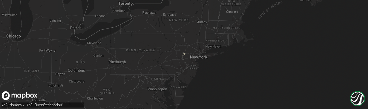 Hail map in Pennsylvania on March 30, 2014