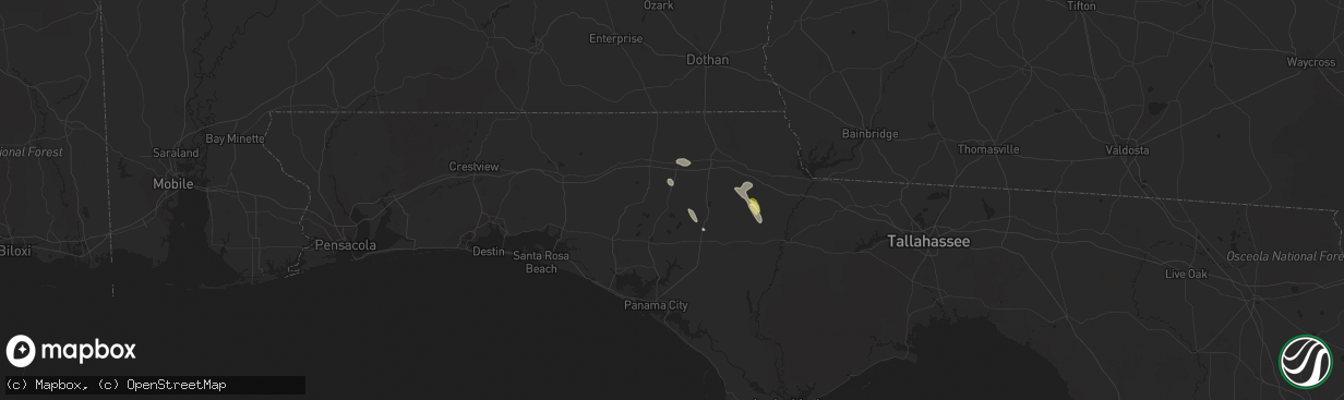 Hail map in Chipley, FL on March 30, 2015