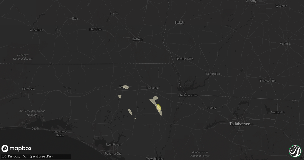 Hail map in Marianna, FL on March 30, 2015