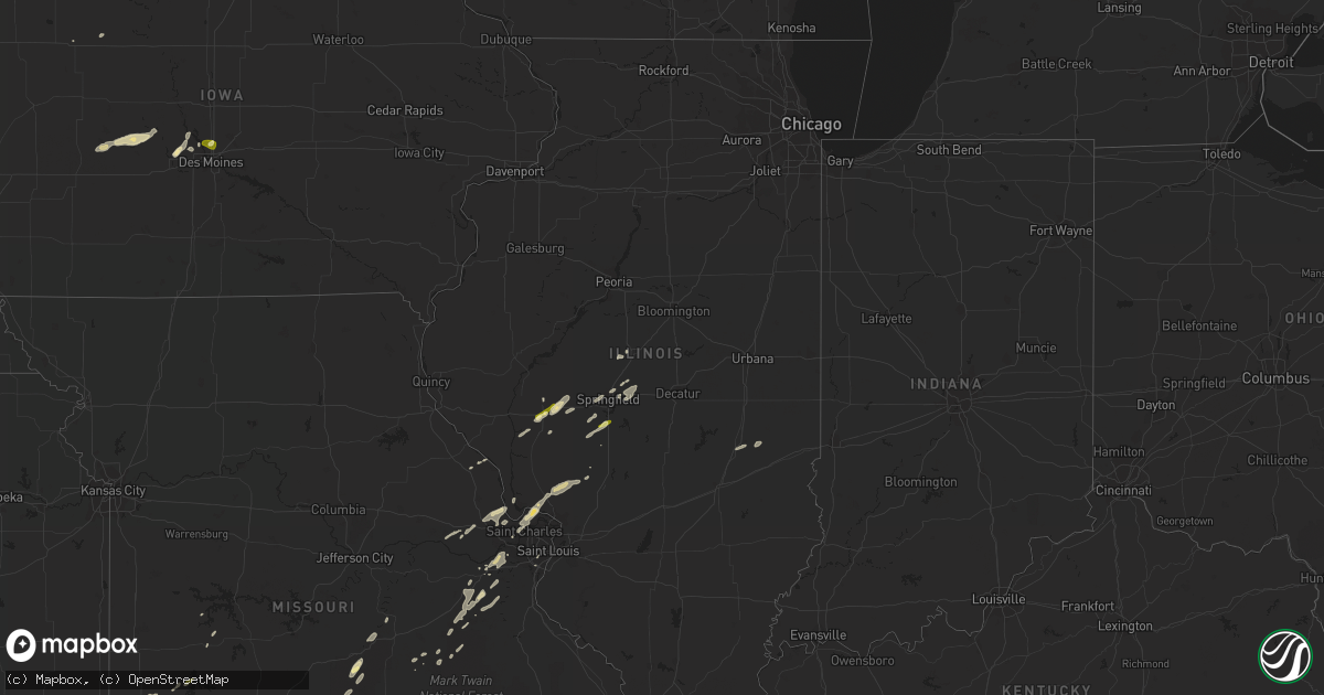 Hail map in Illinois on March 30, 2016