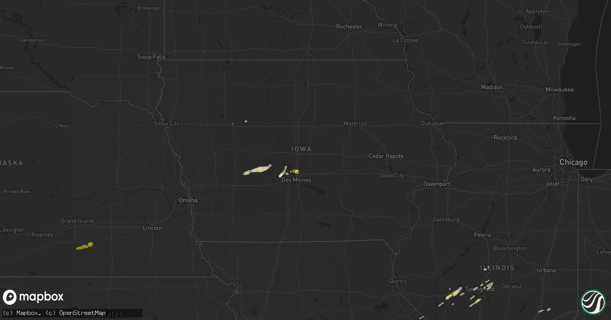 Hail map in Iowa on March 30, 2016