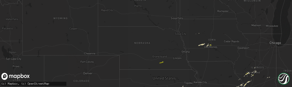 Hail map in Nebraska on March 30, 2016