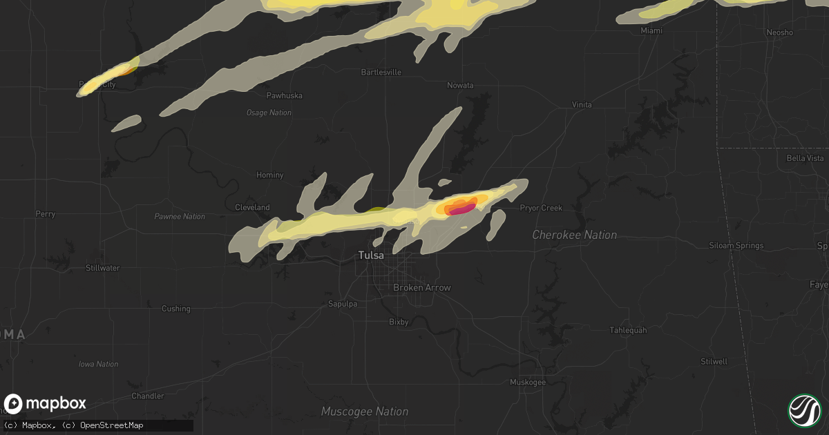 Hail map in Owasso, OK on March 30, 2016