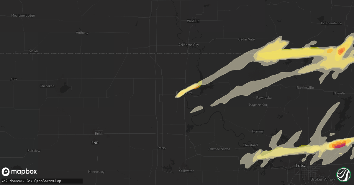 Hail map in Ponca City, OK on March 30, 2016