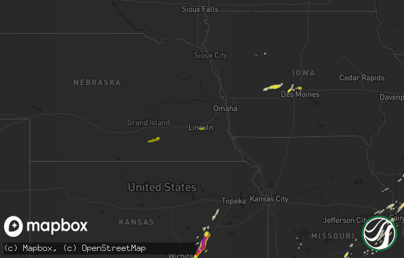 Hail map preview on 03-30-2016