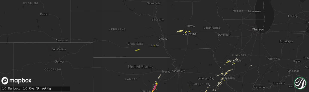 Hail map on March 30, 2016