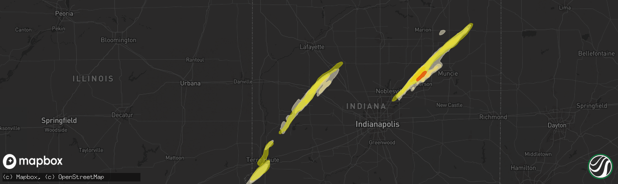 Hail map in Crawfordsville, IN on March 30, 2017