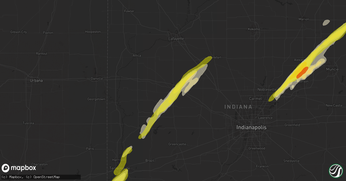 Hail map in Crawfordsville, IN on March 30, 2017