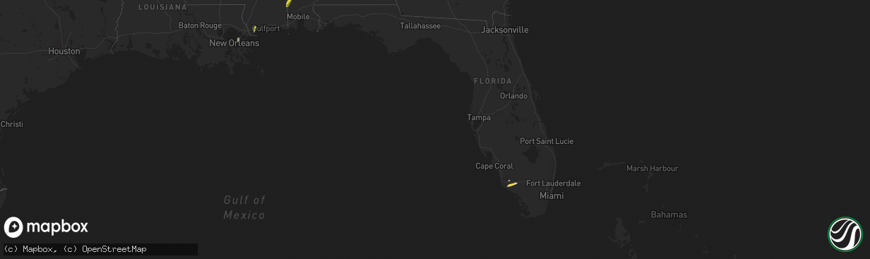 Hail map in Florida on March 30, 2017