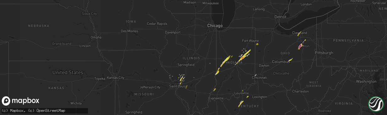 Hail map in Illinois on March 30, 2017