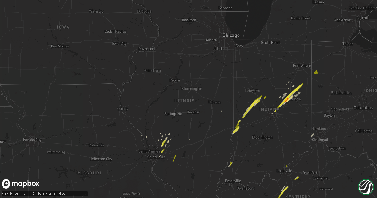 Hail map in Illinois on March 30, 2017