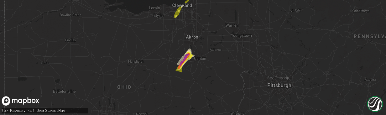 Hail map in Massillon, OH on March 30, 2017