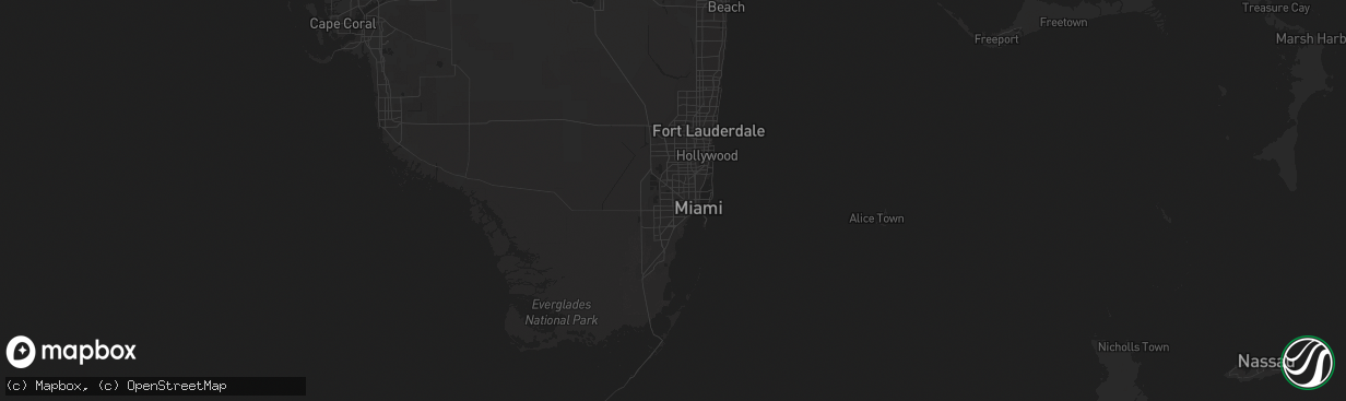 Hail map in Miami, FL on March 30, 2017