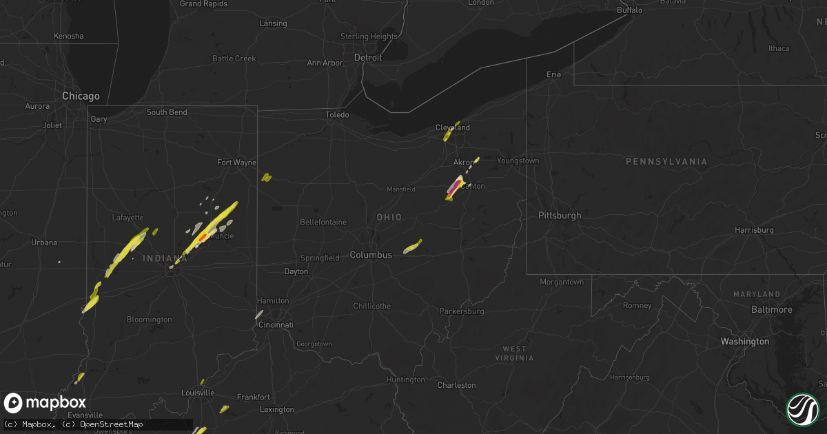 Hail map in Ohio on March 30, 2017