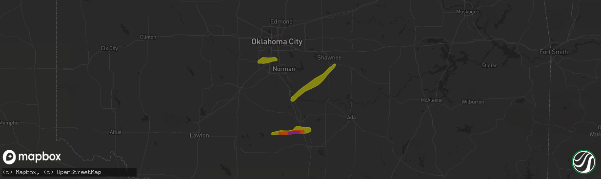 Hail map in Lexington, OK on March 30, 2019