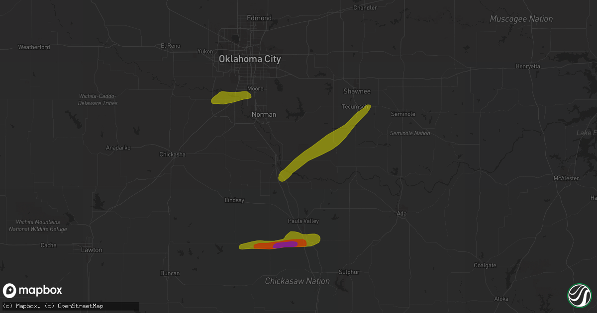 Hail map in Lexington, OK on March 30, 2019