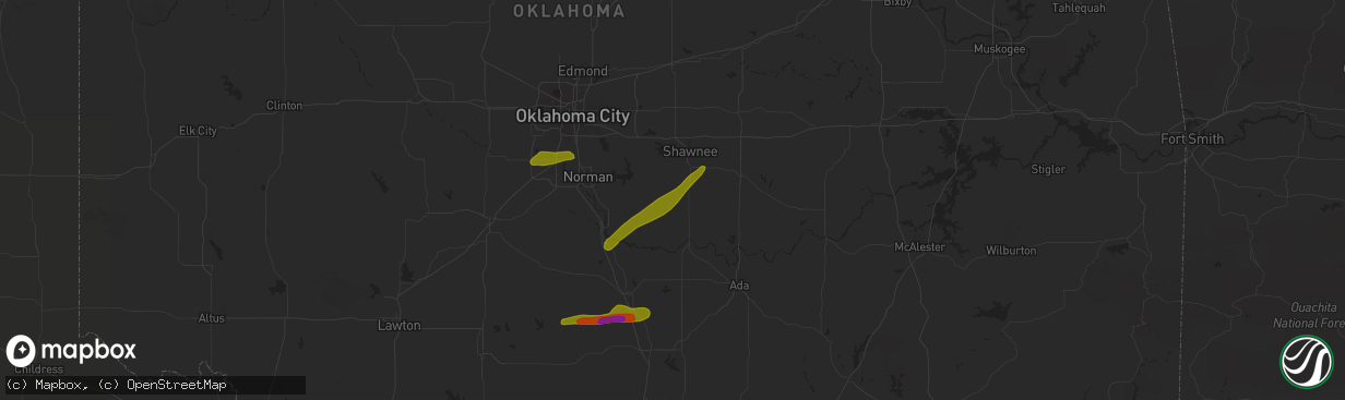 Hail map in Macomb, OK on March 30, 2019