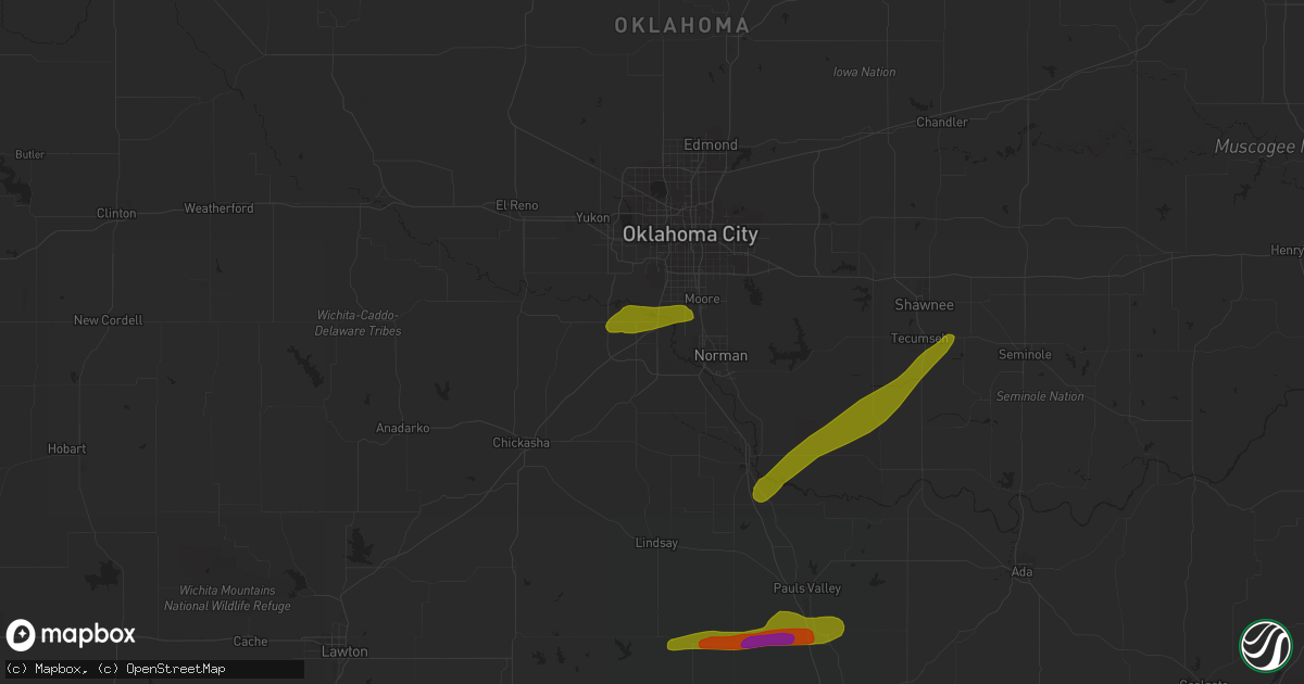 Hail map in Newcastle, OK on March 30, 2019