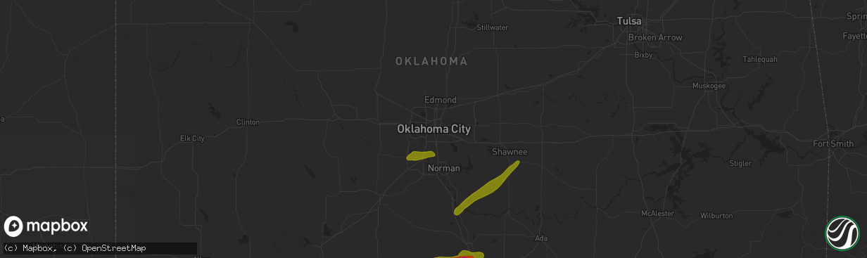 Hail map in Oklahoma City, OK on March 30, 2019