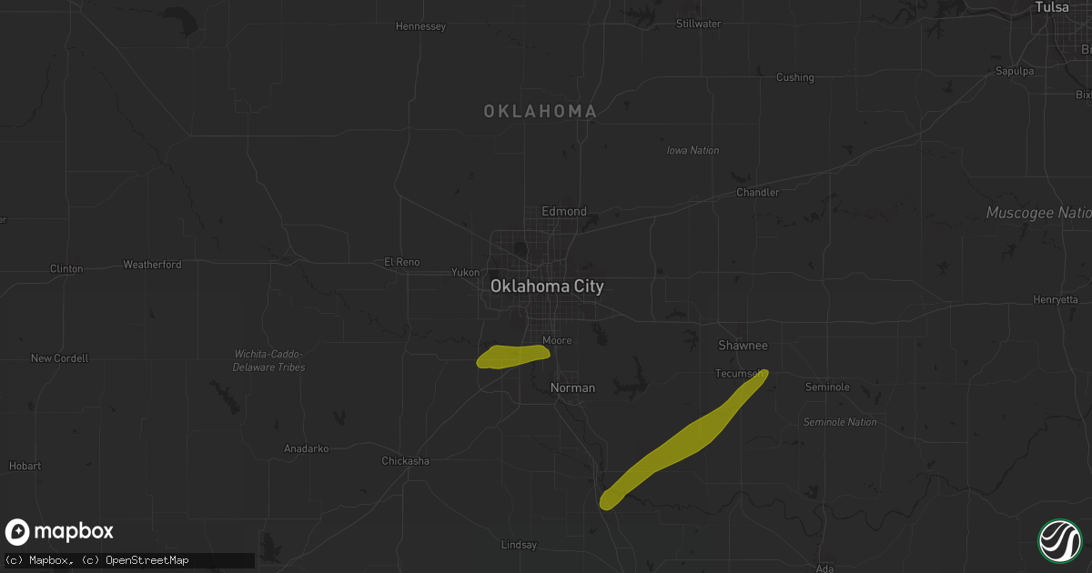 Hail map in Oklahoma City, OK on March 30, 2019