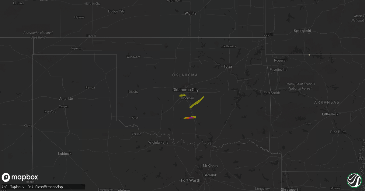 Hail map on March 30, 2019