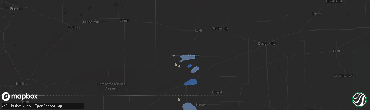 Hail map in Bird City, KS on March 30, 2020