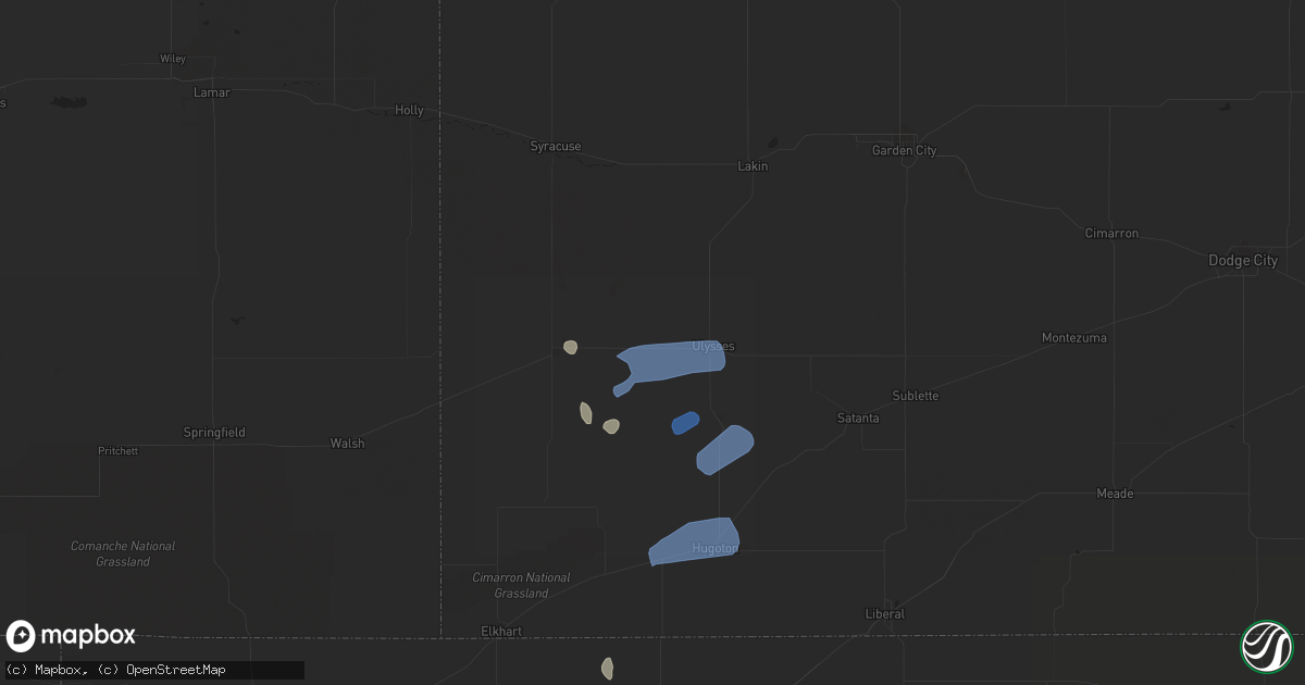Hail map in Bird City, KS on March 30, 2020