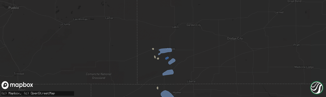 Hail map in Gruver, TX on March 30, 2020