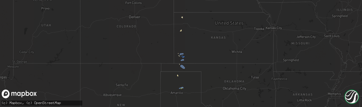 Hail map in Kansas on March 30, 2020