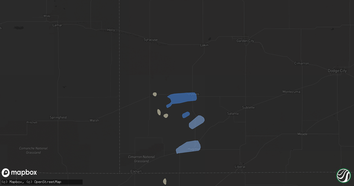Hail map in Panhandle, TX on March 30, 2020