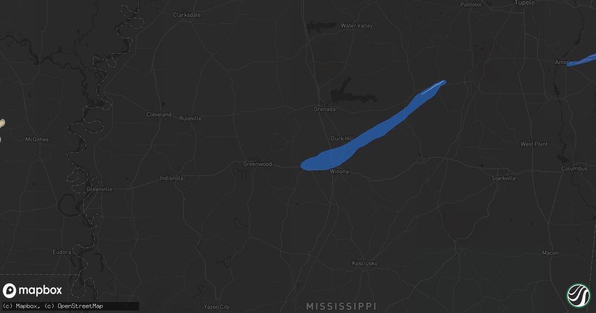 Hail map in Carrollton, MS on March 30, 2021