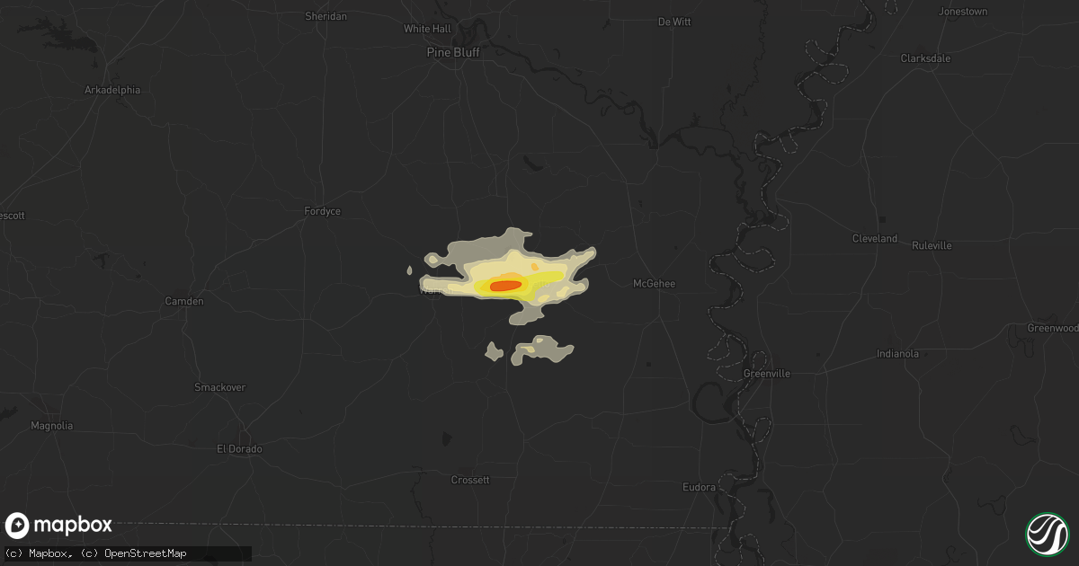 Hail map in Monticello, AR on March 30, 2021