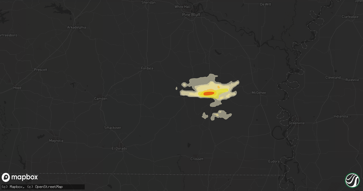 Hail map in Warren, AR on March 30, 2021