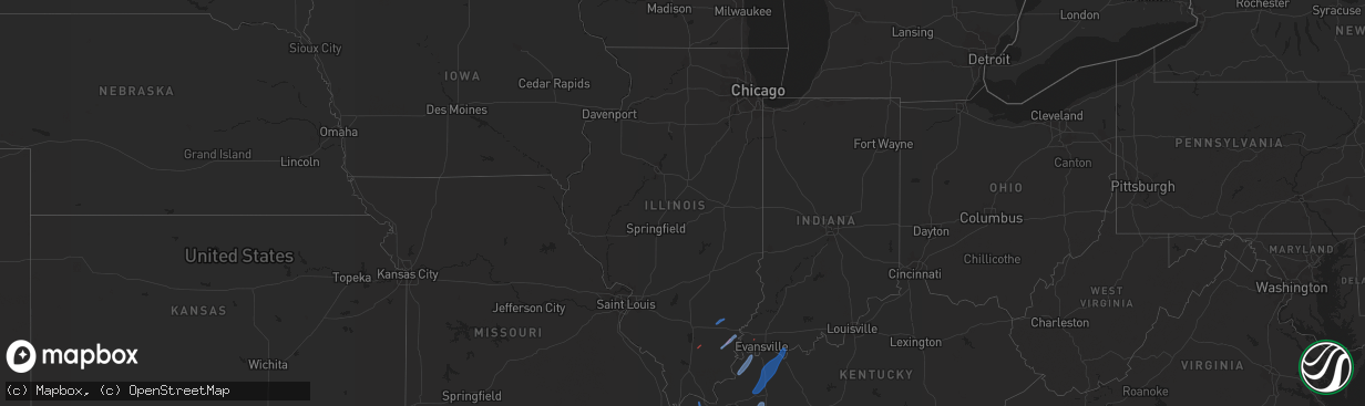 Hail map in Illinois on March 30, 2022