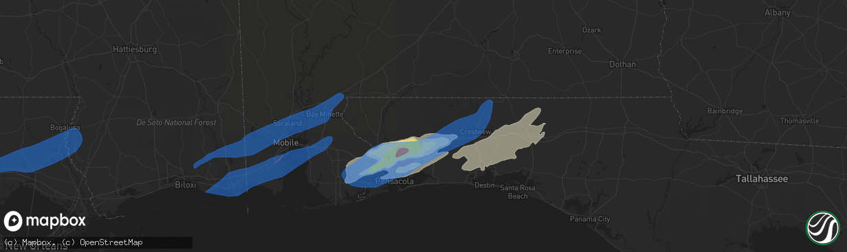 Hail map in Milton, FL on March 30, 2022