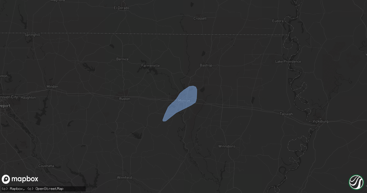 Hail map in Monroe, LA on March 30, 2022