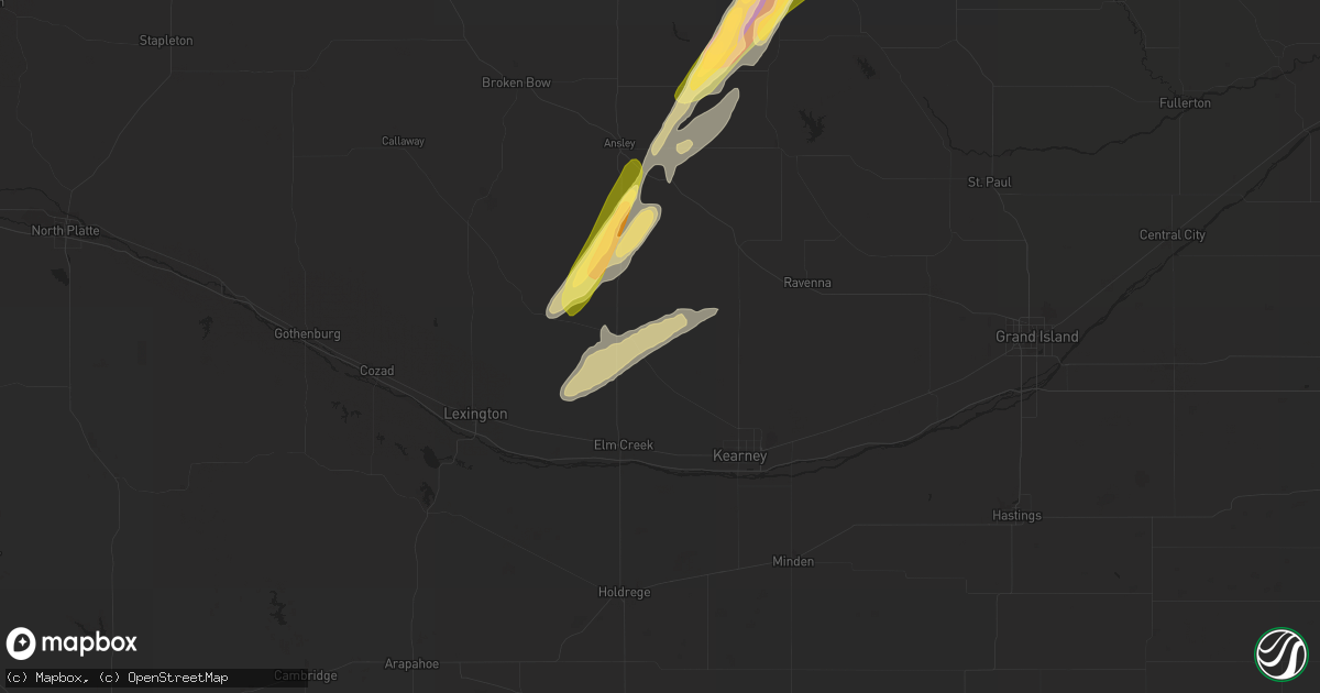 Hail map in Amherst, NE on March 30, 2023
