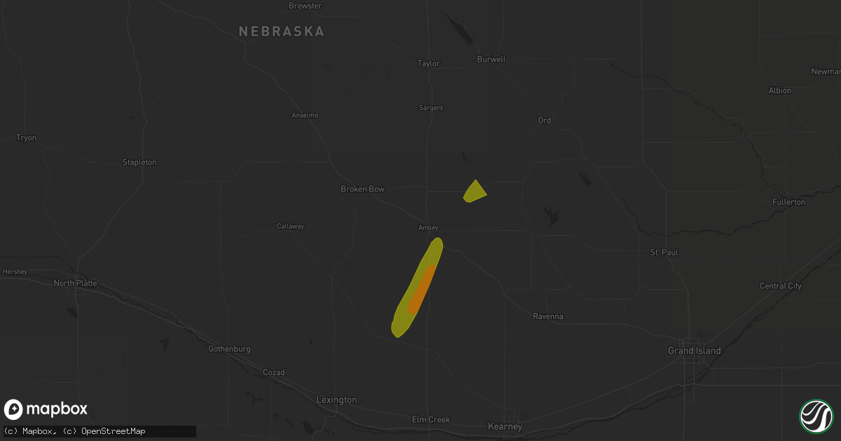 Hail map in Ansley, NE on March 30, 2023