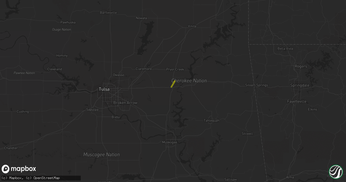 Hail map in Chouteau, OK on March 30, 2023