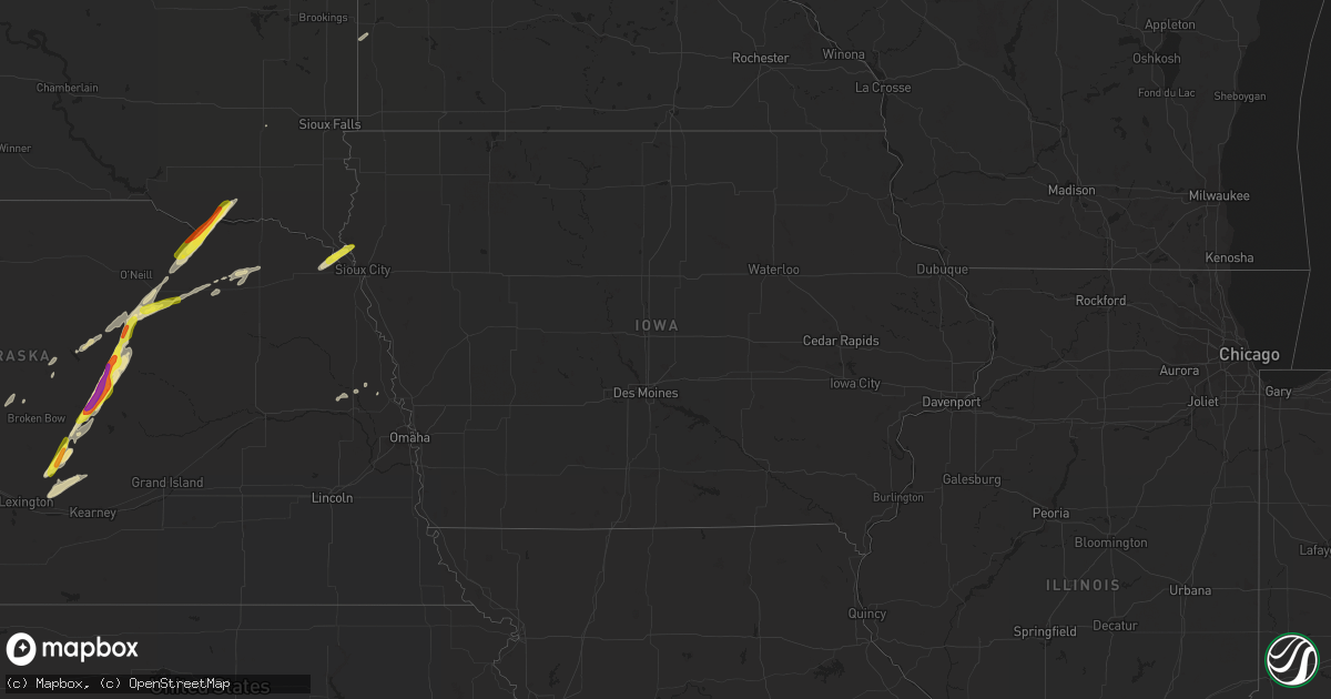 Hail map in Iowa on March 30, 2023