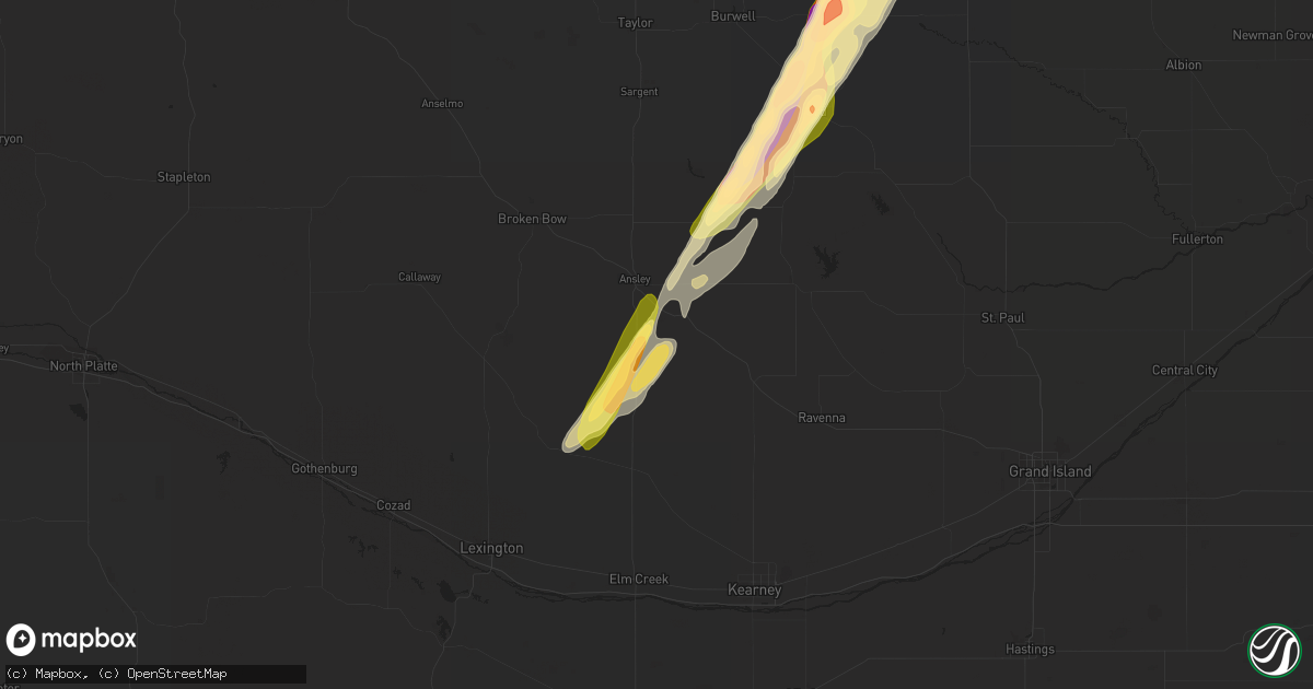 Hail map in Mason City, NE on March 30, 2023