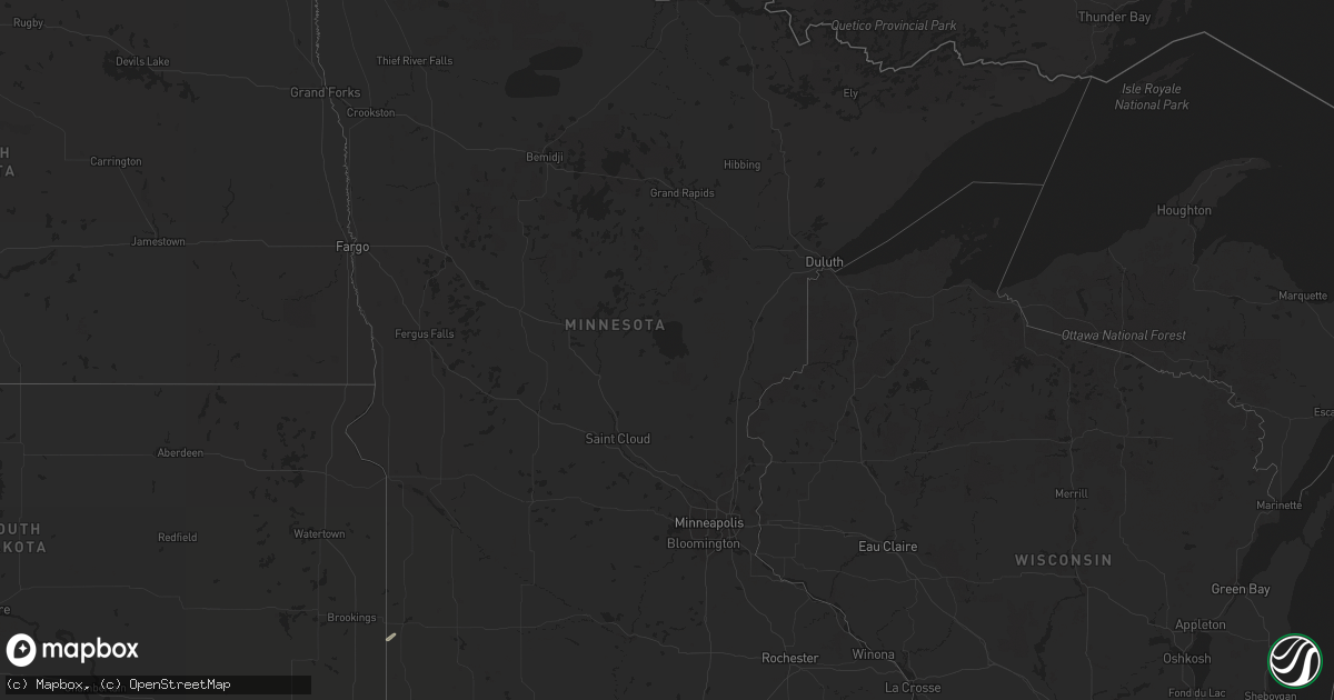 Hail map in Minnesota on March 30, 2023